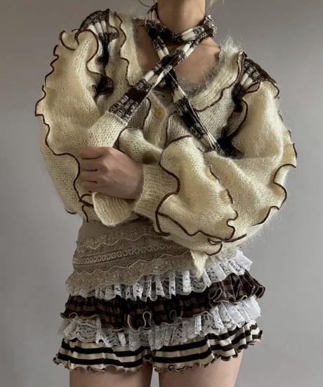 【RE;CIRCLE】 RE Mellow Mohair Knit Cardigan + Tie/ 251127-004