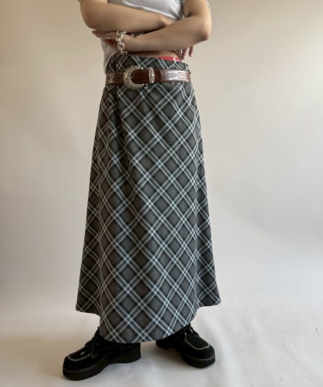 【USED】 Check Long Skirt  /250802-014