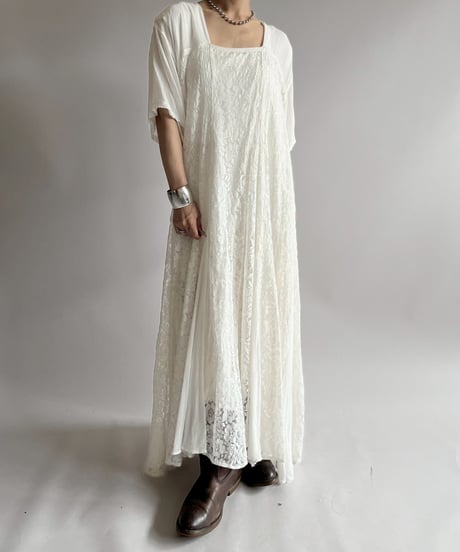 【USED】 Lace Pattern Sheer One-Piece / 250726-027