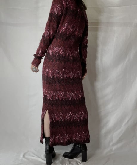 【USED】  Knit L/S One-piece/211014-050