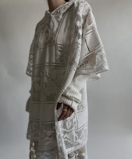 【RE;CIRCLE】 RE Crochet Lace S/S Hoodie / 220427-027