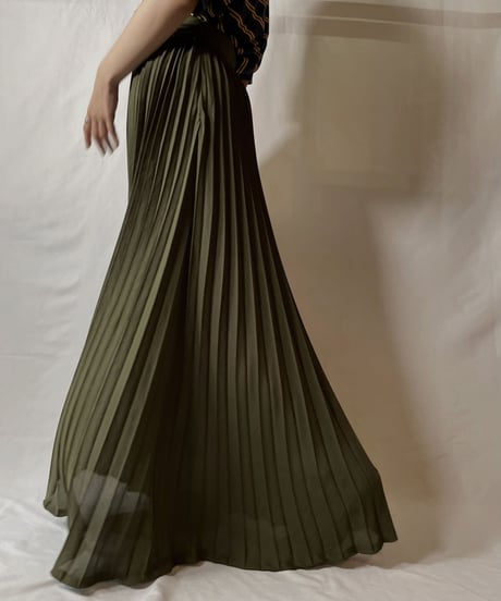 【USED】 Poly Long Pleats Skirt②/20210819-008