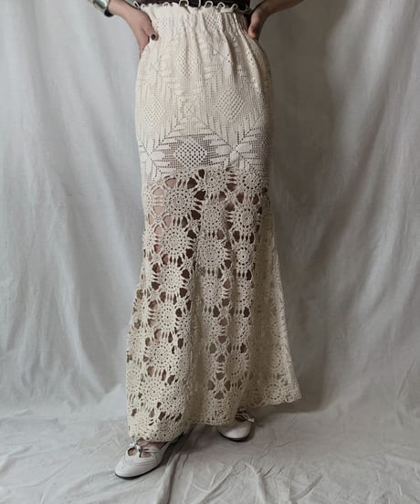 【RE;CIRCLE】 RE Crochet Long Skirt②/210512-017