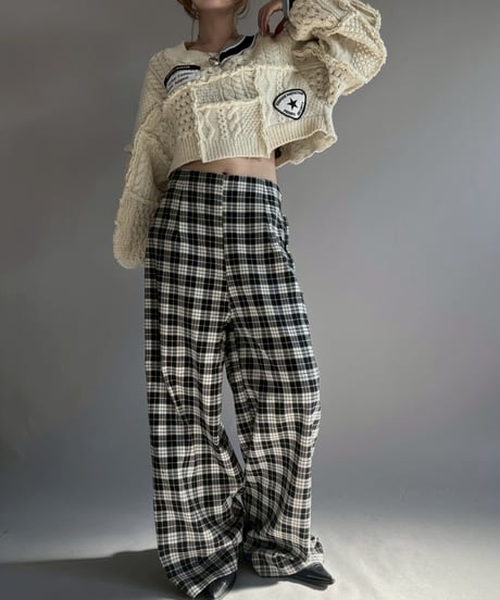 【RE;CIRCLE】 RE Aran Knit Wappen Patchwork Pullover Top / 251218-006