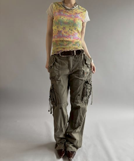 【USED】 Flower Print Sheer Top / 260704-015