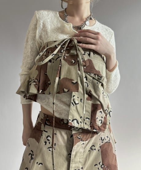 【3月中旬頃発送 / RE;CIRCLE】 RE  Military Camouflage Wrap Skirt / 260226-015
