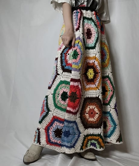 【RE;CIRCLE】 RE Granny Knit Long Skirt③/210917-006