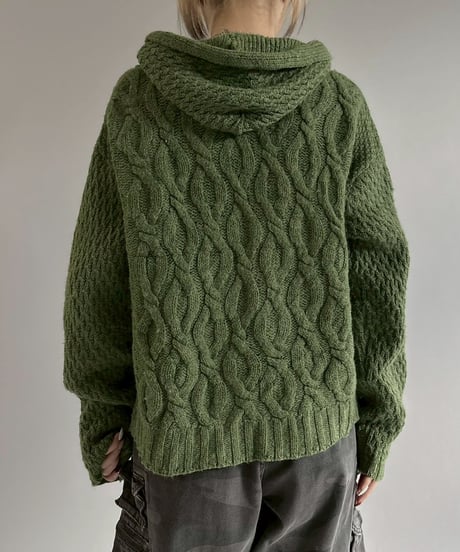 【USED】 Knit Zip Parka / 260124-021