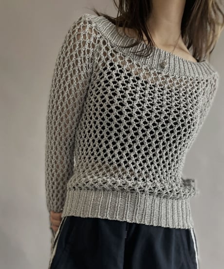 【USED】 Glitter Crochet Knit Top / 230318-026
