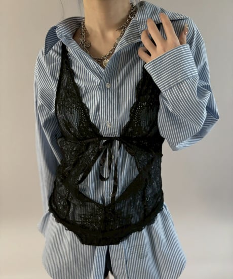 【USED】 Lace Pattern Camisole Leotard Top / 260307-017
