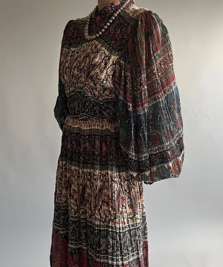【RE;CIRCLE】 RE Indian Cotton Balloon Sleeved One-piece / 240912-004