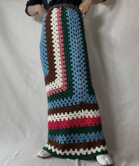 【RE;CIRCLE】 RE Granny Knit Long Skirt⑨/211014-029