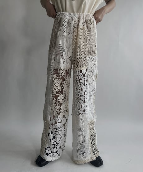 【RE;CIRCLE】 RE Crochet Patchwork Pants / 220623-027