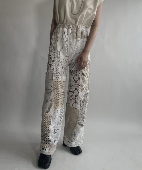 【RE;CIRCLE】 RE Crochet Patchwork Pants / 220623-025