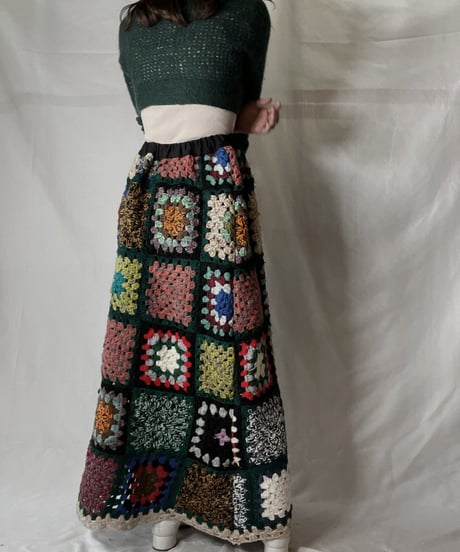 【RE;CIRCLE】 RE Granny Knit Long Skirt④/211014-024