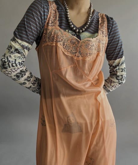 【Mashup Products】 Silk Screen Sheer One-Piece /  240217-002