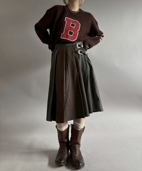 【RE;CIRCLE】 RE Suit Pleats Wrap Skirt/ 260108-004