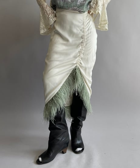【USED】 Design Fur Long Skirt/ 241006-024