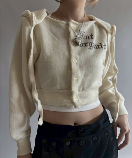 【RE;CIRCLE】 RE Hooded Acrylic Short Cardigan / 251016-006