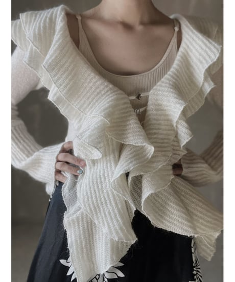 【USED】  Frill Knit Cardigan/220220-006