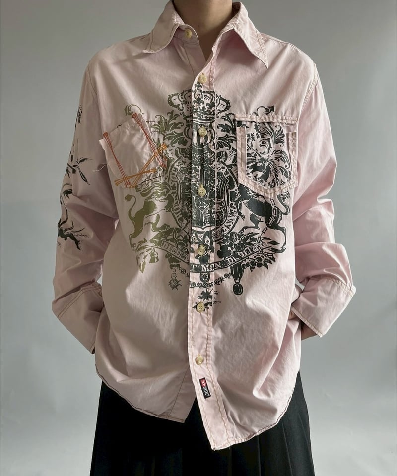USED】 DIESEL Print Design L/S Shirt /MS2510-00