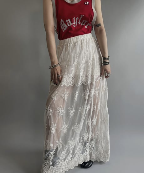 【USED】 Sheer Lace Skirt / 230624-026