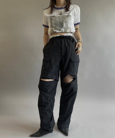 【USED】 Made in USA 80's Health Knit Ringer T-Shirt  /240629-029