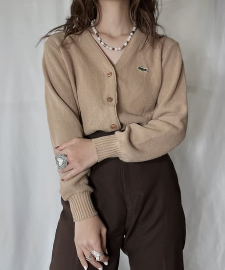 【USED】   LACOSTE Acrylic Cardigan/211126-004