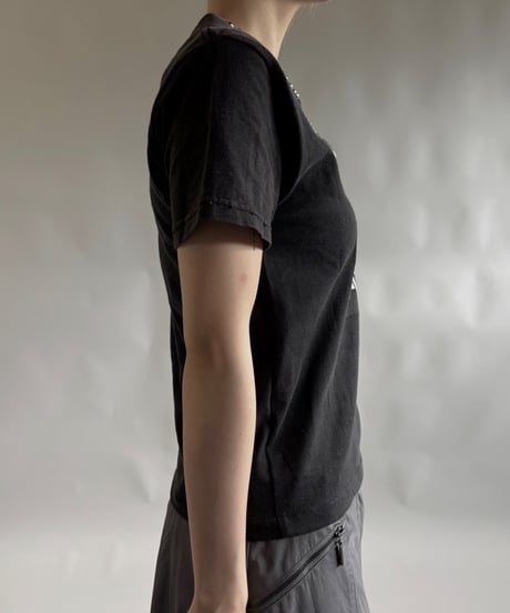 【USED】 RESIZED MADE in USA 90s GILDAN Black&White T-Shirt / 250830-011