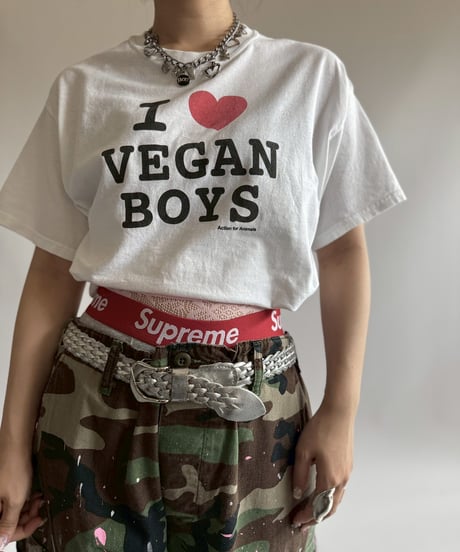 【USED】 GILADAN I ♡ VEGAN BOY'S T-Shirt / 250719-004