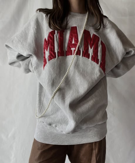 【USED】   90's USA Champion Reverse Weave Sweat MIAMI/211007-029