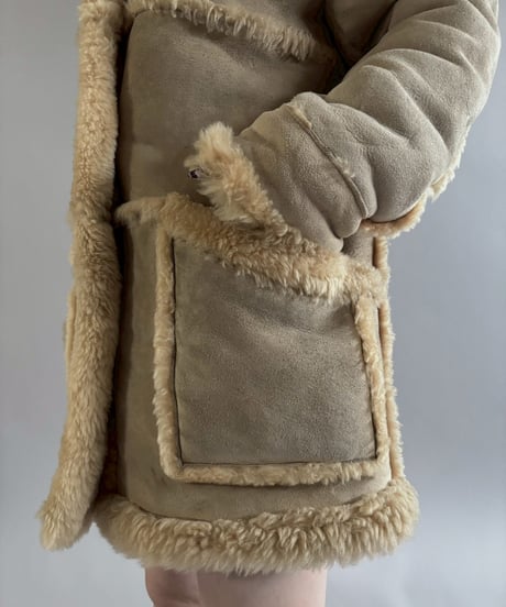 【USED】 Vintage Real Mouton Coat/ 260104-003