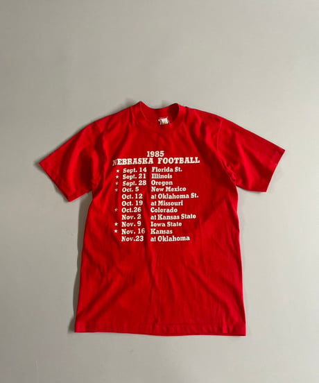 【USED】 85's NEBRASKA Foot Ball T-Shirt /240429-060