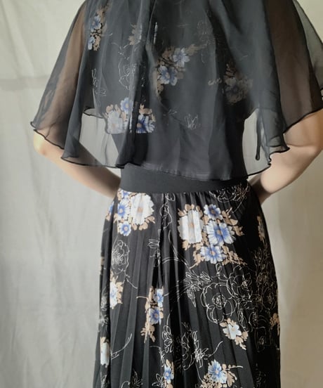 【USED】 EURO Poly Flower Patterned N/S Dress/210714-034