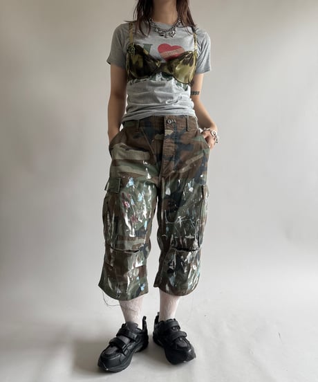 【USED】 Camouflage Sheer Camisole Bra Top/ 250614-016
