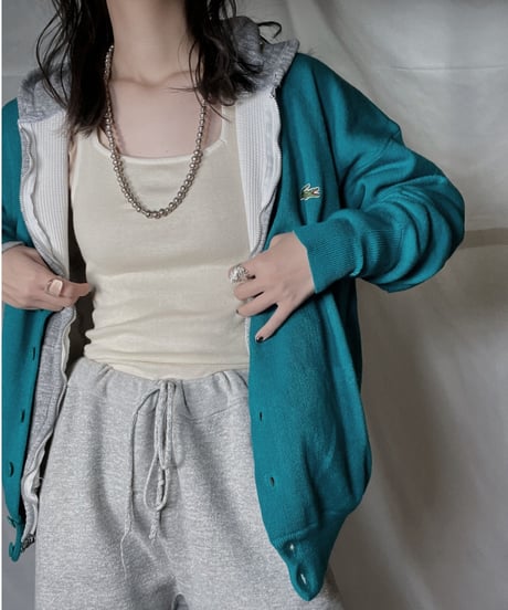 【USED】 LACOSTE Acrylic Knit Cardigan  ⑰ / 220111-032