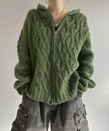 【USED】 Knit Zip Parka / 260124-021