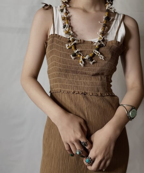 【USED】  Poly Camisole Pleats One-piece/20210819-023