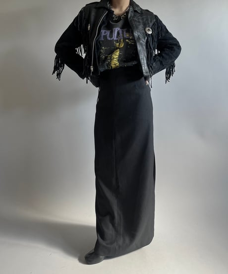 【USED】 Zip Up Fringe Leather Jacket /250201-017