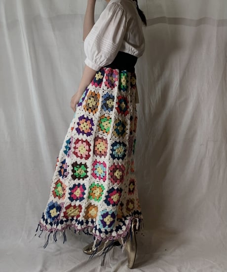 【USED】　Granny Knit Long Skirt③/210404-011