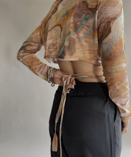 【USED】  Poly Long Sleeved Top / 220924-006