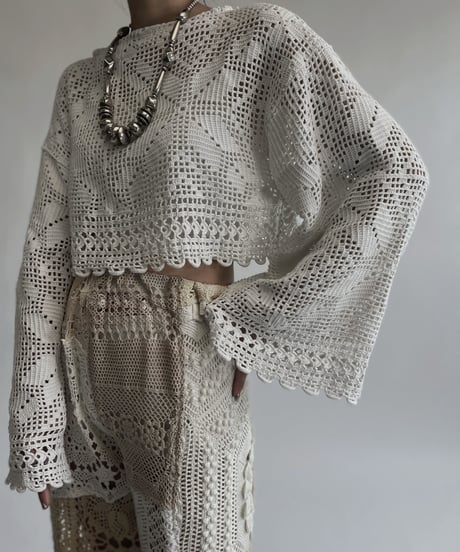 【RE;CIRCLE】 RE Crochet Lace Top / 220728-022