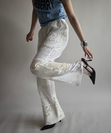 【RE;CIRCLE】 RE Crochet Lace Patch work Pants / 250731-006