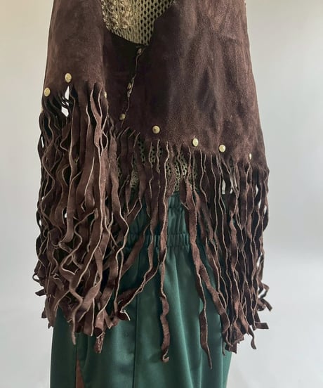 【USED】 Suede Fringe Vest / 250517-023
