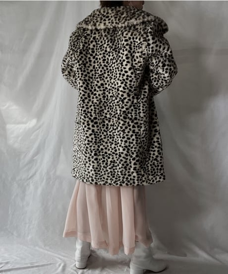 【USED】     Leopard Patterned Fur Coat/211202-023