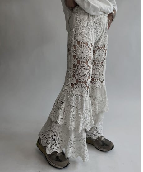 【RE;CIRCLE】 RE Crochet Tiered Pants / 220818-013