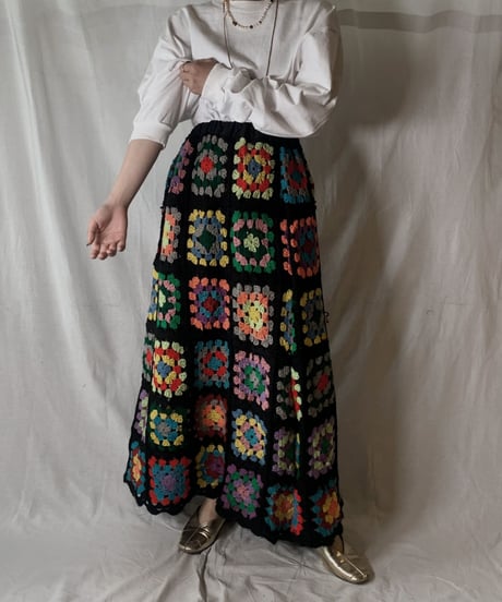 【USED】　Granny Knit Long Skirt②/210404-010