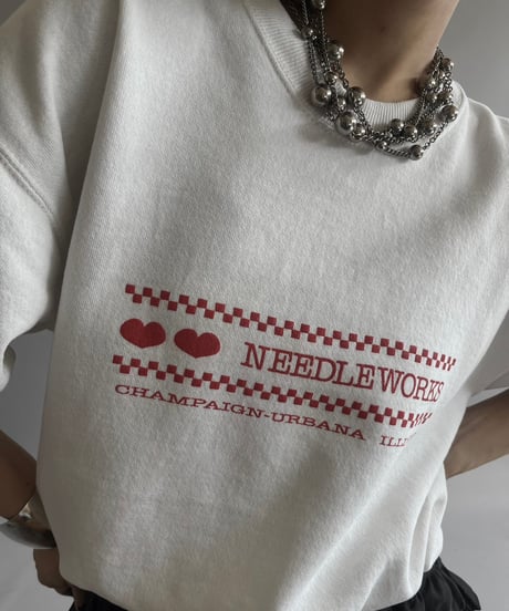 【USED】 Made in USA NEEDLEWORKS S/S Sweat Top  /240928-001
