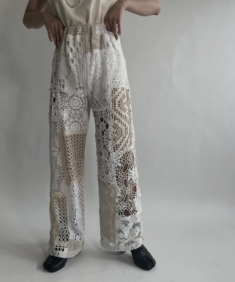 【RE;CIRCLE】 RE Crochet Patchwork Pants / 220623-025