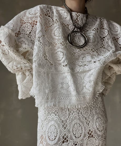 【RE;CIRCLE】 RE Crochet Patchwork L/S Top⑨/20220317-015
